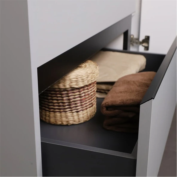 Kobos Linear 100 cm Banyo Dolabı Seti Light Grey - Resim 7