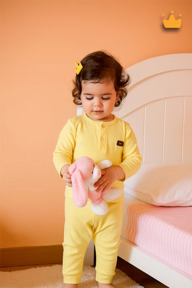 Kız Erkek Bebek Çocuk Takım 0-18 Ay %100 Pamuk Mevsimlik Çıtçıtlı Alt Üst Set 352 ürün görseli 1