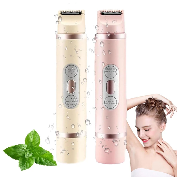 Qosigote Kadın Tıraş Makinesi, Rahat Elektrikli 2'si 1 Arada Kadın Tıraş Makinesi,Çift Kafalı Tıraş Makinesi Kadınlar, Yüksek Verimli ve Hassas, Kablosuz USB Islak/Kuru Epilatör (2 adet) ürün görseli 1