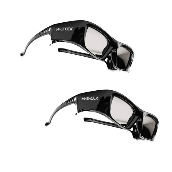 2X Hi-Shock BT Pro Black Diamond aktif 3D gözlük, Sony, Samsung, Panasonic 3D TV ile uyumlu | comp. SSG-3570CR, TDG-BT500A, TY-ER3D5ME 120 Hz ile - pil ürün görseli 1