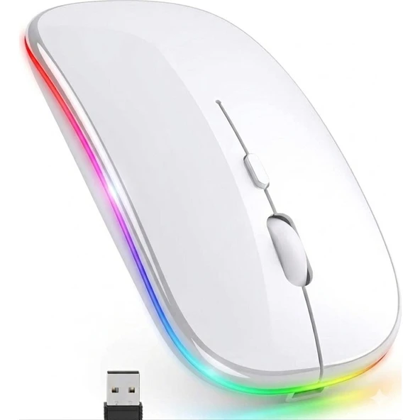 Exonix Çift Modlu Kablosuz Bluetooth Mouse Rgb Ledli Şarj Edilebilir Sessiz Tıklama Ergonomik ürün görseli 1