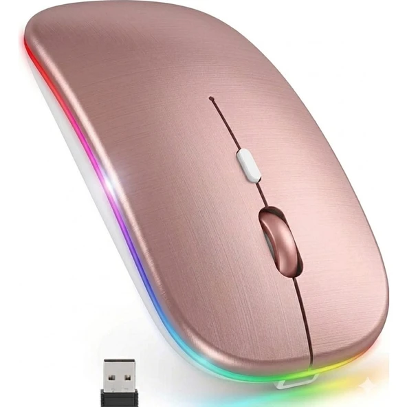 Exonix Çift Modlu Kablosuz Bluetooth Mouse Rgb Ledli Şarj Edilebilir Sessiz Tıklama Ergonomik ürün görseli 1