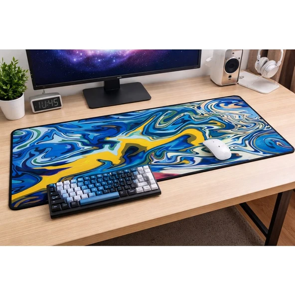 Exonix Kaymaz Mousepad Renkli Desenli Oyuncu Mouse Pad 70CM x 30CM ürün görseli 1