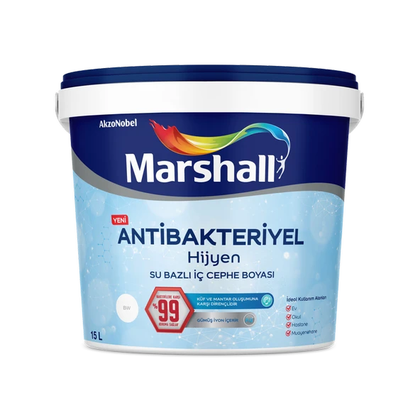 Marshall Antibakteriyel Hijyen Yarı Mat Boya Sis Bulutu 15L ürün görseli 1