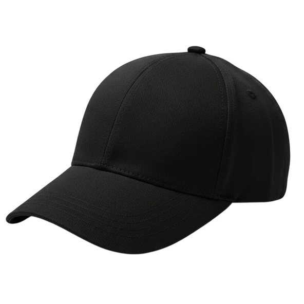 Modern Ayarlanabilir Cırt Cırtlı Logosuz Gabardin Spor Siyah Şapka Unisex Erkek/Kadın ürün görseli 1