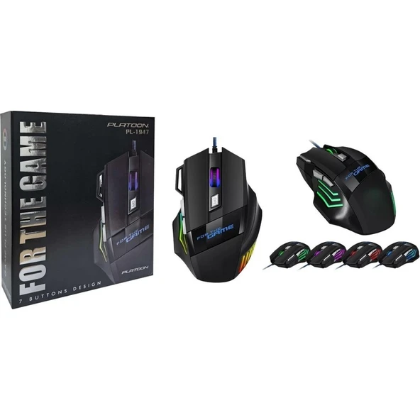 Platoon PL-1947 Rgb Işıklı Kablolu Mouse - Resim 3