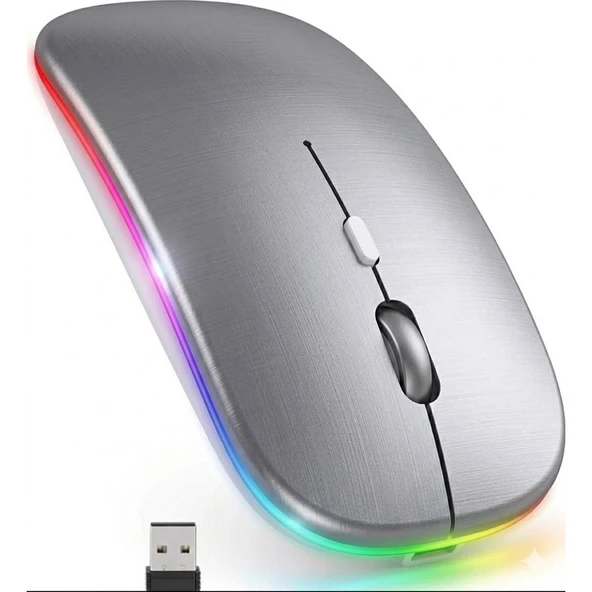 Exonix Çift Modlu Kablosuz Bluetooth Mouse Rgb Ledli Şarj Edilebilir Sessiz Tıklama Ergonomik ürün görseli 1