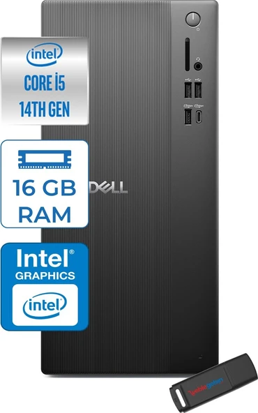 Dell Tower ECT1250 Intel Core I5 14400 16GB Ddr5 2tb SSD UHD Graphics 730 WIN11PRO Kurumsal Masaüstü Bilgisayar ECT125014P03 + Zettausb ürün görseli 1