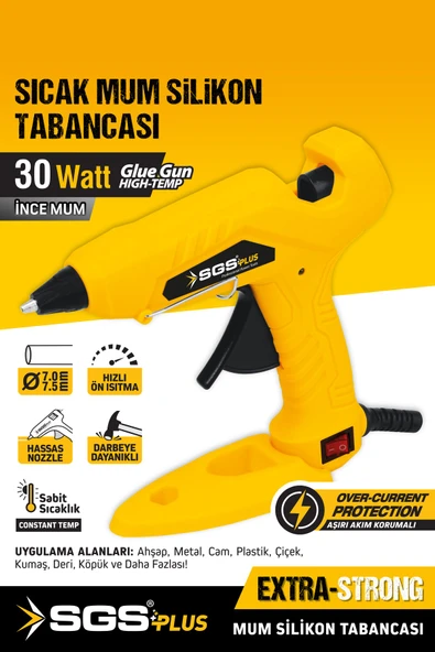 SGS5290 Elektrikli Sıcak İnce Mum Silikon Tabancası 30 Watt Standlı ürün görseli 1