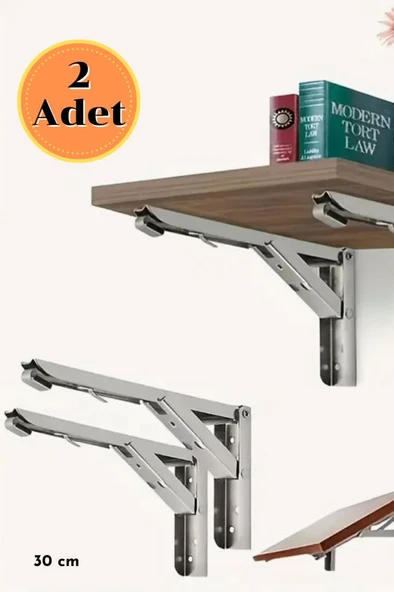 Kademeli Katlanabilir Masa Konsolu Duvara Monte Metal Raf Ayağı, Masası ve Sehpa Montaj Aparatı ürün görseli 1