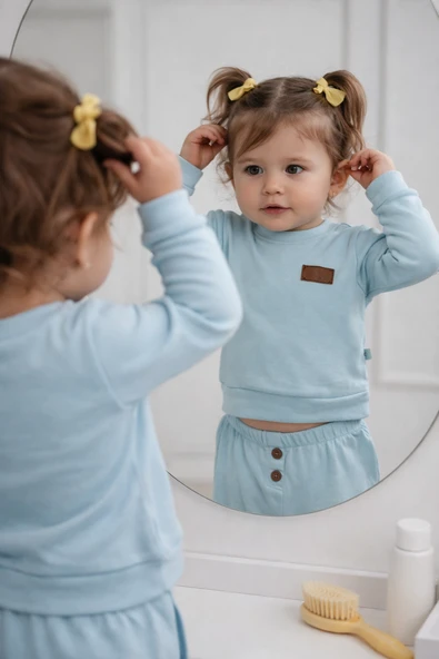 Kız Erkek Bebek Çocuk Takım %100 Pamuk Düğmeli Alt Üst Takım 23631 ürün görseli 1