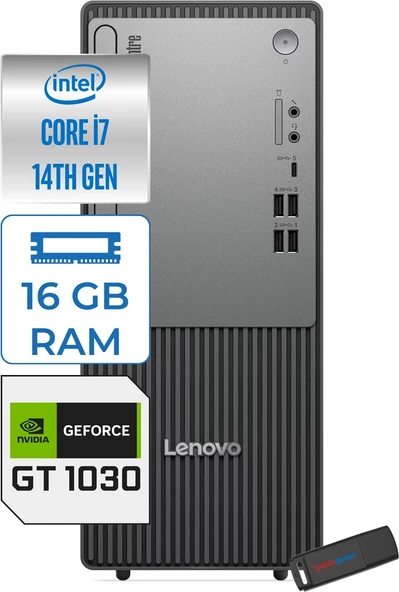 Lenovo Thinkcentre Neo 50T Gen 5  Intel® Core™ İ7-14700 16GB Ddr5 4tb SSD 4GB/GT1030  Freedos Mini Tower Masaüstü Bilgisayar 12UD001UTR21F05+ZETTAUSBBELLEK ürün görseli 1