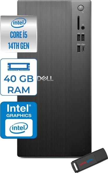 Dell Tower ECT1250 Intel Core I5 14400 40GB Ddr5 2tb SSD UHD Graphics 730 WIN11PRO Kurumsal Masaüstü Bilgisayar ECT125014P15 + Zettausb ürün görseli 1