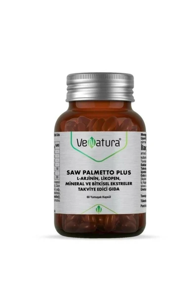 VeNatura Saw Palmetto Plus L-Arjinin Likopen Mineral ve Bitki Ekstreleri 60 Kapsül ürün görseli 1