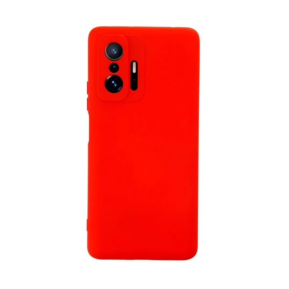 Xiaomi Mi 11t Pro Kılıf Nano İçi Kadife Silikon - Kırmızı ürün görseli 1