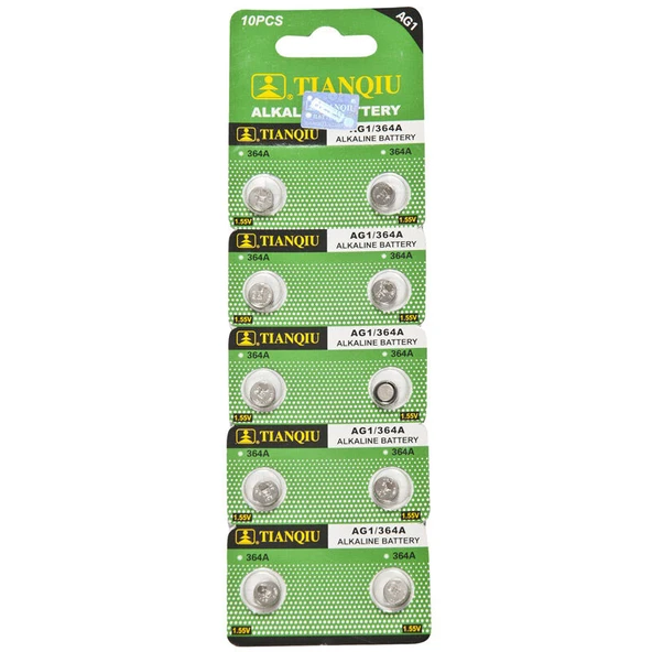 Norino TIANQIU AG1 LR621/364 Alkalin 10'lu Düğme Pil ürün görseli 1