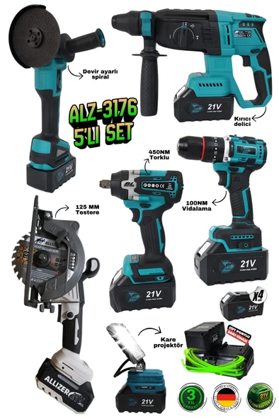 ALZ-3176 ALLİZER 5’li Set 125MM DAİRE TESTERE ürün görseli 1