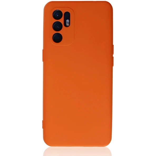 Oppo Reno 6 Kılıf Nano İçi Kadife Silikon - Turuncu ürün görseli 1