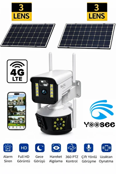 SIM Kartlı Kamera 4G Çift Panelli Akıllı IP Güvenlik Kamerası Gece Görüşlü BLM-93 ürün görseli 1