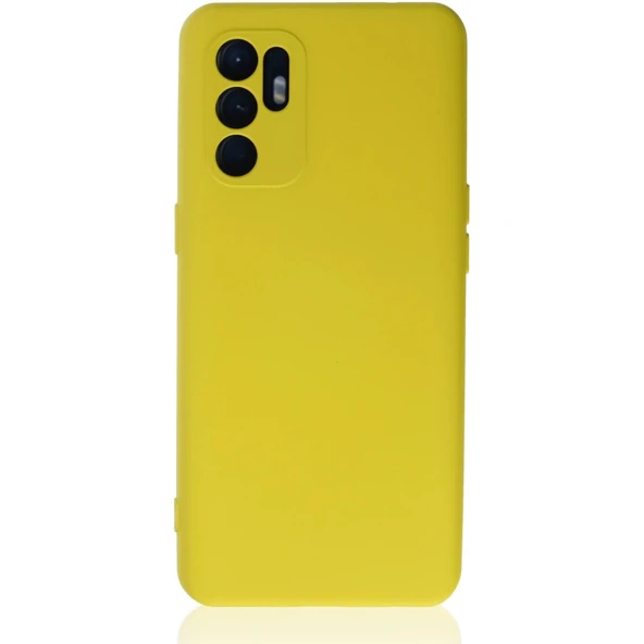 Oppo Reno 6 Kılıf Nano İçi Kadife Silikon - Sarı1 ürün görseli 1
