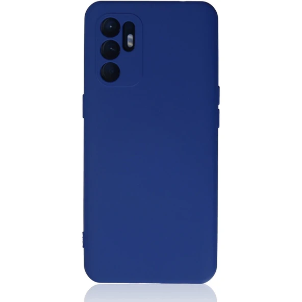 Oppo Reno 6 Kılıf Nano İçi Kadife Silikon - Mavi ürün görseli 1