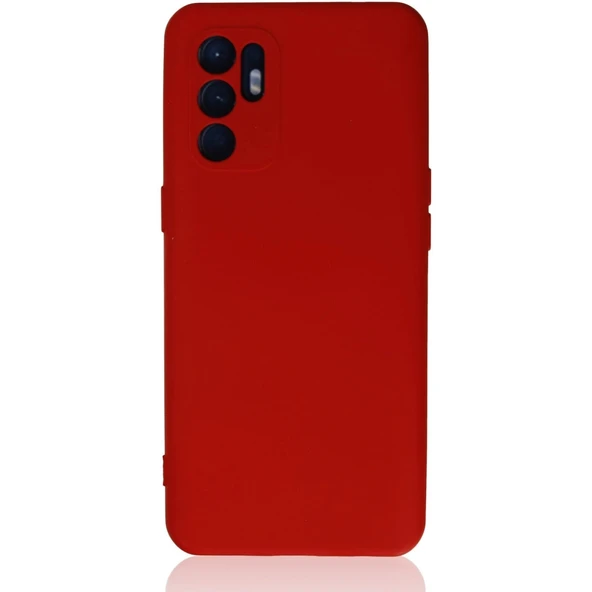 Oppo Reno 6 Kılıf Nano İçi Kadife Silikon - Kırmızı ürün görseli 1