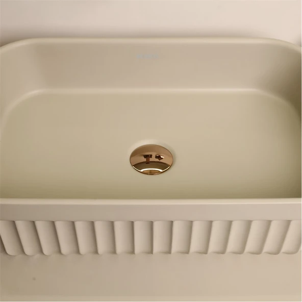 Kobos Gloria 100 cm Banyo Dolabı Seti Beige - Resim 11