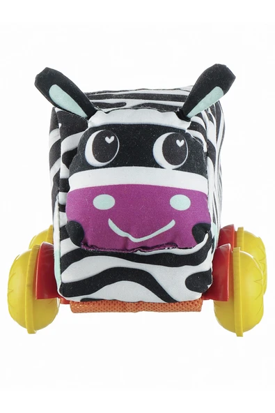 Molie Peluş Zebra Bebek Oyuncağı Araba - Resim 2