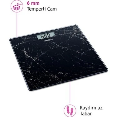 Altus Al808 Sm Temperli Cam Lcd Ekran Dijital Vücut Tartısı ürün görseli 1