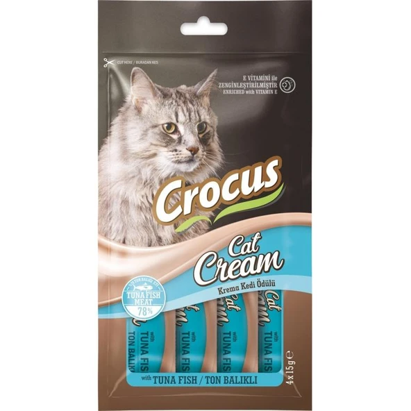 Crocus Ton Balıklı Krema Kedi Ödülü 4*15 Gr ürün görseli 1