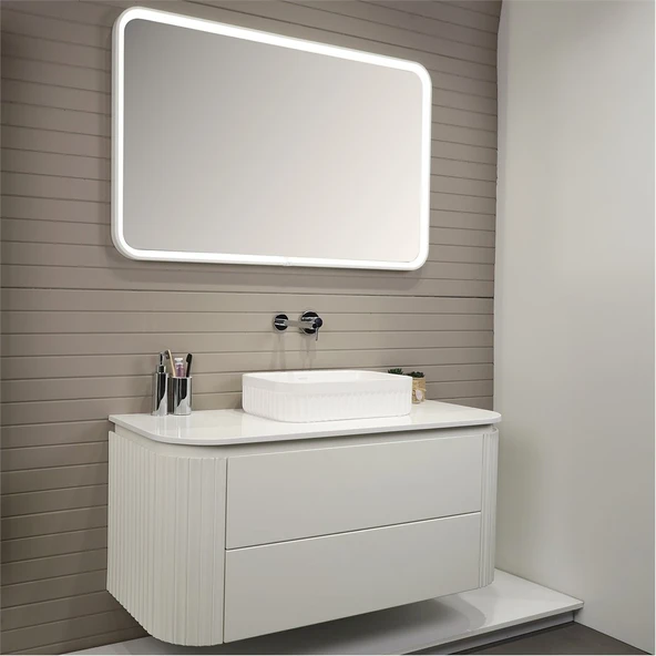 Kobos Gloria 100 cm Banyo Dolabı Seti Bianco - Resim 2