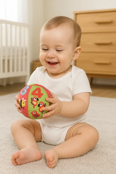 BebeMango Soft Çıngıraklı Top Bebek Oyuncağı ürün görseli 1
