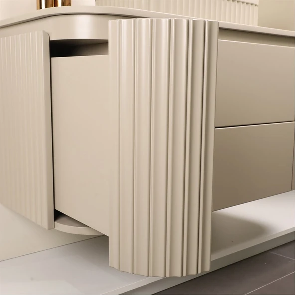 Kobos Gloria 100 cm Banyo Dolabı Seti Beige - Resim 9