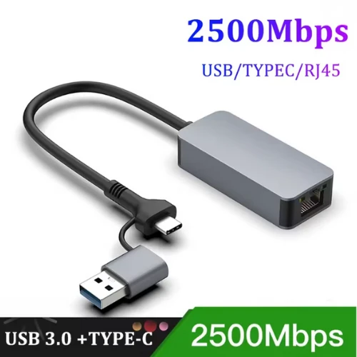 Usb/Type C 2.5G Ethernet Çevirici ZR1144 - Resim 2