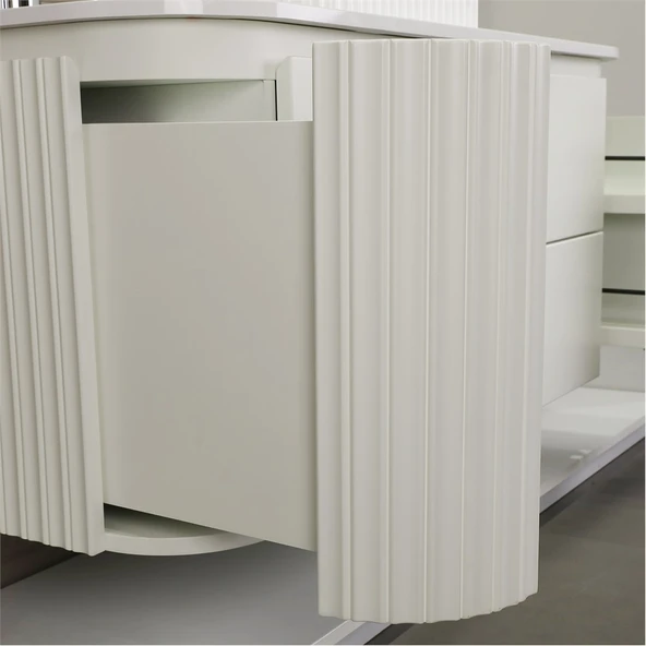 Kobos Gloria 100 cm Banyo Dolabı Seti Bianco - Resim 7