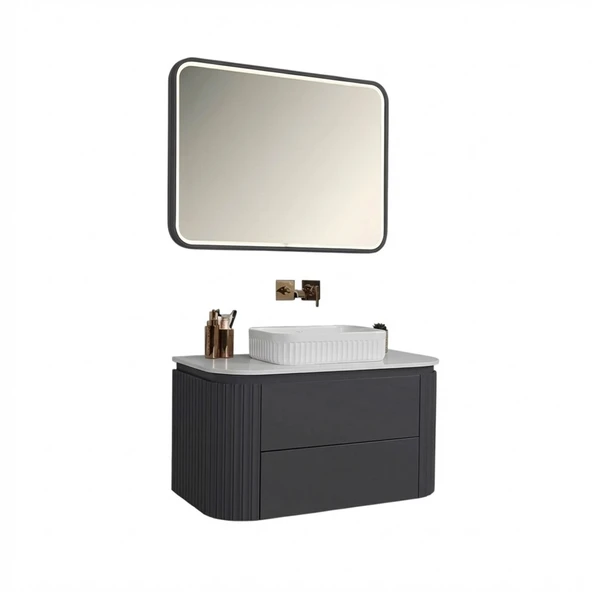 Kobos Gloria 100 cm Banyo Dolabı Seti Argento ürün görseli 1