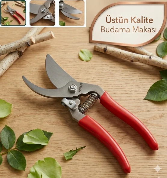 1.KALİTE Sinan Bağ Makası Budama Makası 24cm Bağ Bahçe Makası Ağaç Dal Budama Makası Paslanmaz Çelik ürün görseli 1