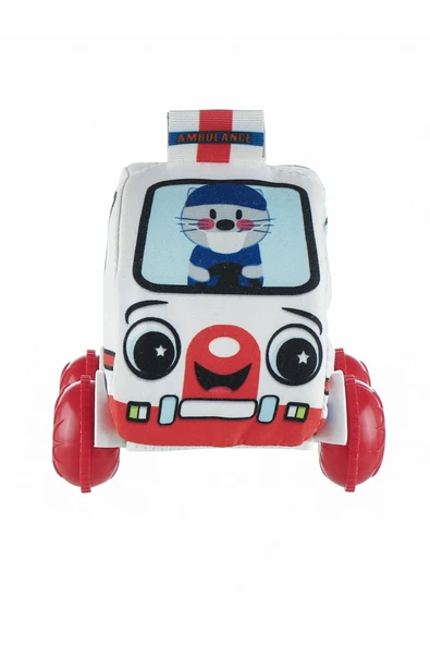 Molie Peluş Ambulans Bebek Oyuncağı Araba - Resim 2
