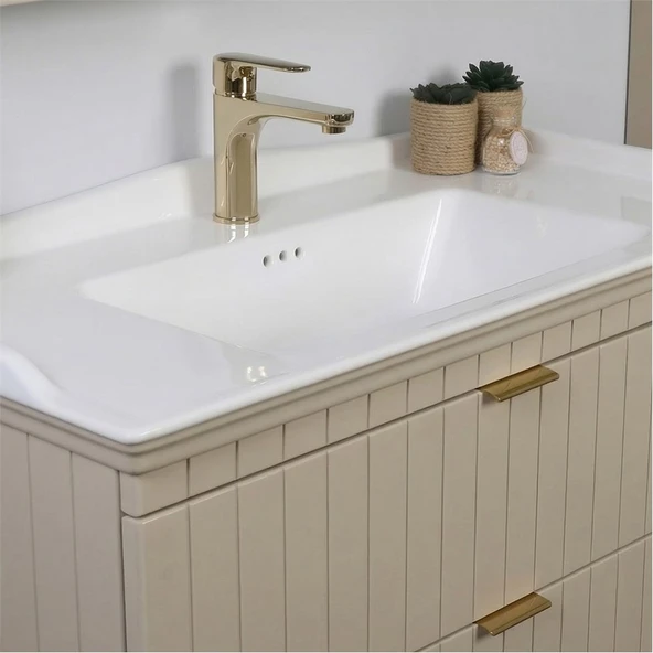 Kobos Noble 100 cm Banyo Dolabı Seti Luna - Resim 4