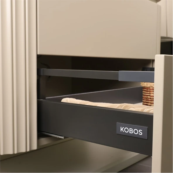 Kobos Gloria 100 cm Banyo Dolabı Seti Beige - Resim 8
