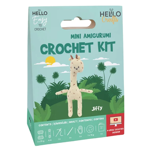 Sevimli Zürafa Amigurumi Yapım Kiti (Videolu Anlatım İçerir) ürün görseli 1