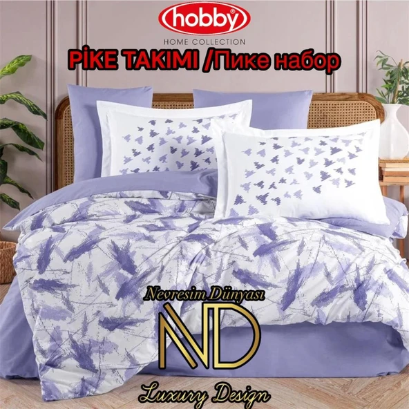 Hobby Poplin Pike Takımı Çift Kişilik Silva Lila ürün görseli 1
