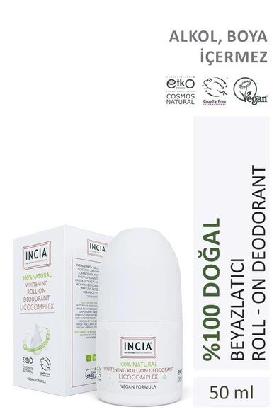 Incıa %100 Natural Whitening Roll-On Deodorant 50 Ml ürün görseli 1