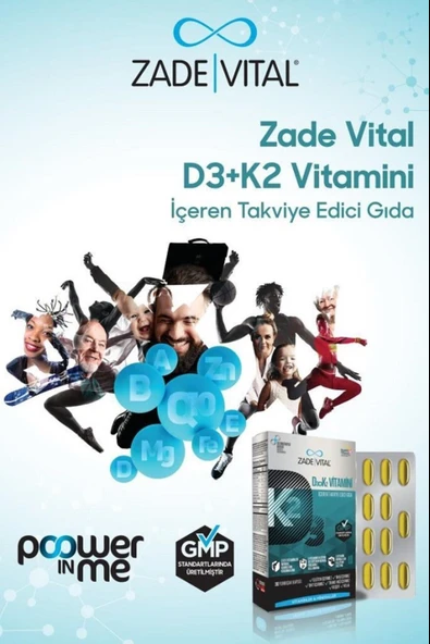 Zade Vital D3+K2 Vitamini 30 Kapsül - Resim 3