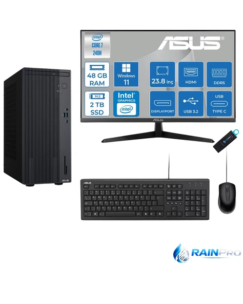 Expertcenter P500MV Core 7-240H 48 GB RAM DDR5 2 TB SSD WİN11PRO ASUS 23.8'' MONİTÖR C72408512B0D23RNP15 ürün görseli 1