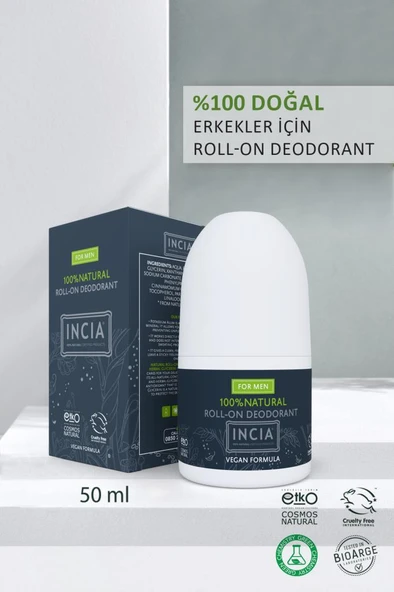 Incia %100 Natural Roll-On Deodorant 50 Ml- MEN - Resim 2