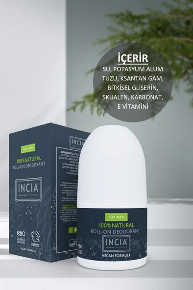 Incia %100 Natural Roll-On Deodorant 50 Ml- MEN - Resim 4
