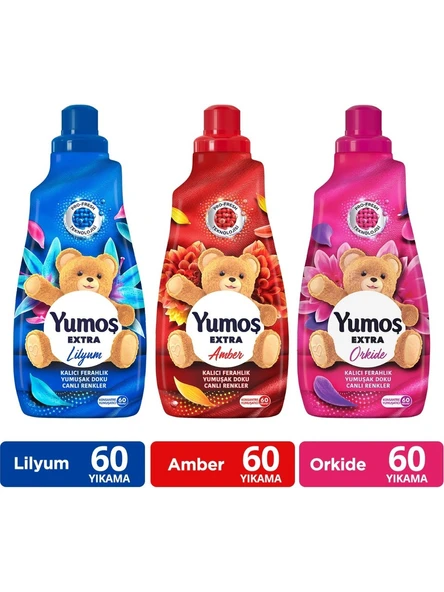 Yumoş Extra Konsantre Çamaşır Yumuşatıcı Amber 1440 ml X1+ Lilyum 1440 ml X1 + Orkide 1440 ml X1 ürün görseli 1