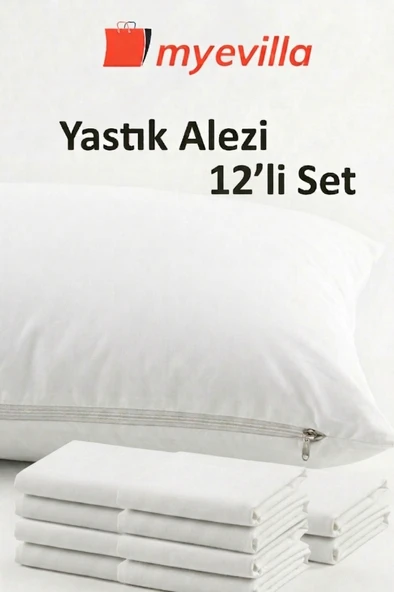 Sıvı Geçirmez Yastık Alezi 50x70 cm – Su Geçirmez Yastık Koruyucu 6 Paket (12 Adet) ürün görseli 1