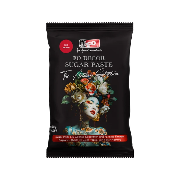 Kırmızı Fodekor Kaplama, Dekor ve Çiçek Yapımı için Şeker Hamuru 1 kg ürün görseli 1